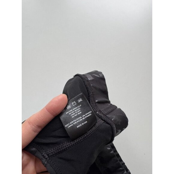 PELOTON Show Up Black Houndstooth High Neck Racerback Sports Bra Top, Size S - Picture 8 of 9